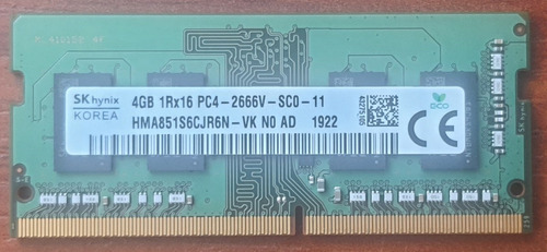 Memoria Ram Sk Hyninx Korea 4gb 2666 Pc4