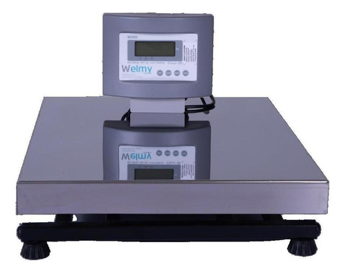 Balança comercial digital Welmy W300 sem coluna LED vermelho com bateria 300kg 127/220V cinza 50cm x 40cm