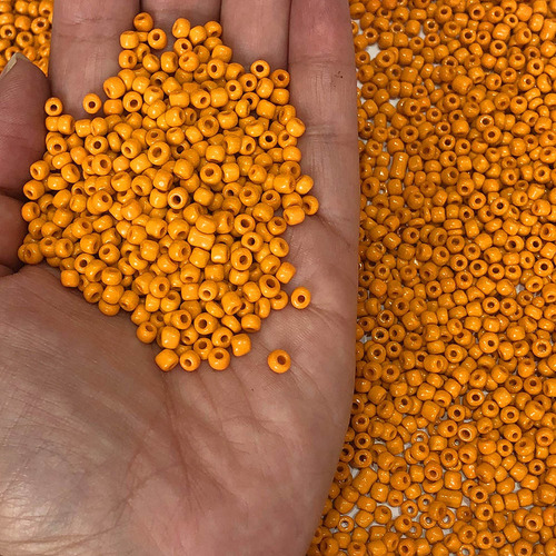 Miçanga Miçangão Leitoso Guia De Proteção 6/0=4,1mm 645un Comprimento 4 Mm Cor Laranja Diâmetro 4 Mm
