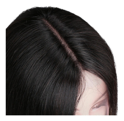 Peruca Humana Curta Bob Suave 25cm Preto Natural