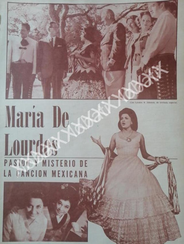 Cartel De Cantante Maria De Lourdes 1965 Y Lyndon Johnson