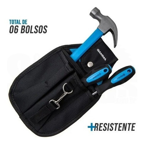 Cinto Porta Ferramentas Em Lona Com 6 Bolsos Gb0210/br Gamma