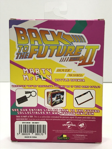 Destapador Volver Al Futuro Hover Board Patineta Rosa Marty Mcfly Factory Entertainment Con Iman