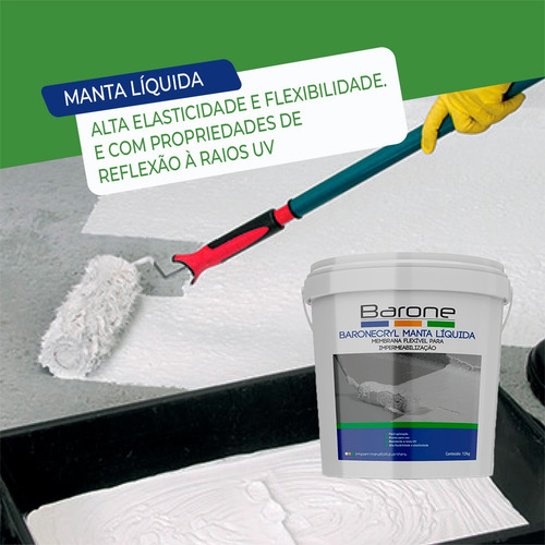 Manta Líquida Emborrachada Barone 12kg Cor Branca