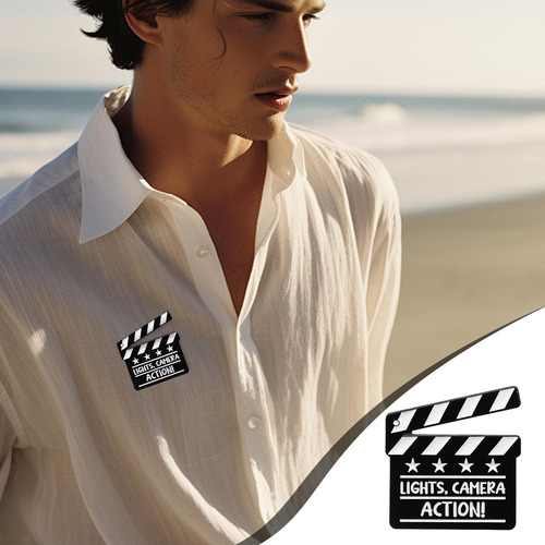 Broche De Filme Pinos De Broche Lights Camera Action Clapper