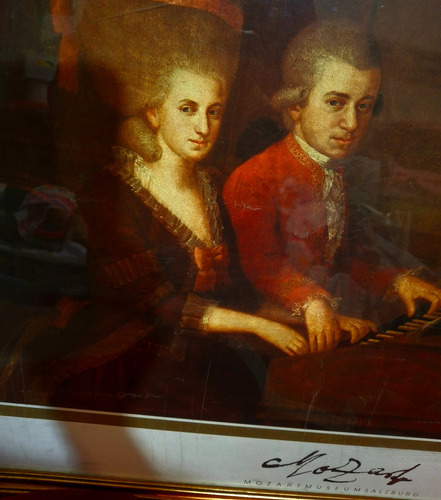 Cuadro Antiguo Mozart. Museo De Salzburgo. Austria. Año 1994 (Usado)