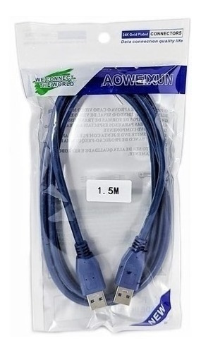 Cable Usb Macho A Macho 1.5m Usb 3.0 Alta Calidad En Bolsita