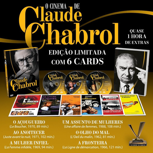 Dvd O Cinema De Claude Chabrol / 3 Discos 6 Filmes - Lacrado