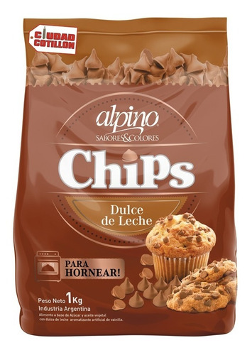 Chips Sabor Dulce De Leche Alpino 1 Kg Ciudad Cotillón