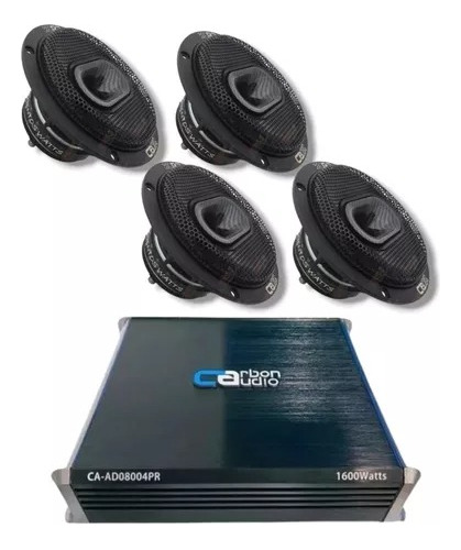 Paquete Carbon Audio  800.4 + 2pares Medios Rangos 8  Driver