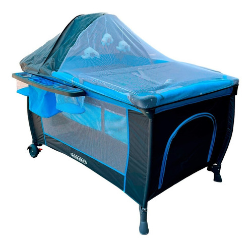 Practicuna Megababy Premium Mosquitero+luz+musica+bolso Color Celeste