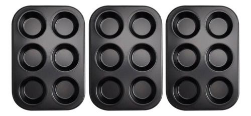 Set X3 Moldes De Teflon 6 Muffins Cupcakes Antiadherentes