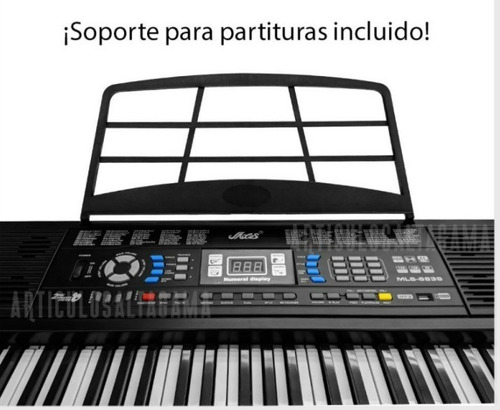 Imagen 4 de 4 de Teclado 61 Teclas Piano Mls-6639 Musical + Atril + Microfono