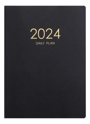 Calendario Cuaderno De Plan Negro 2024, Cuaderno De Plan Dia