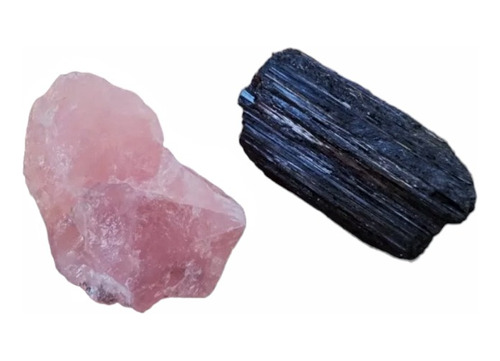 Set De Cristales Turmalina Y Cuarzo Rosa Piedras Energéticas