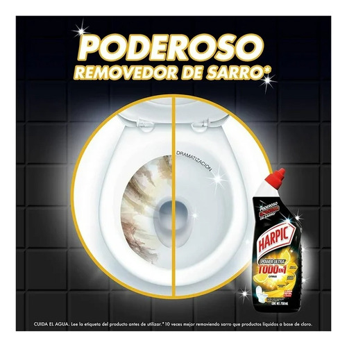 Limpiador Desinfectante Para Inodoro Harpic 750 Ml