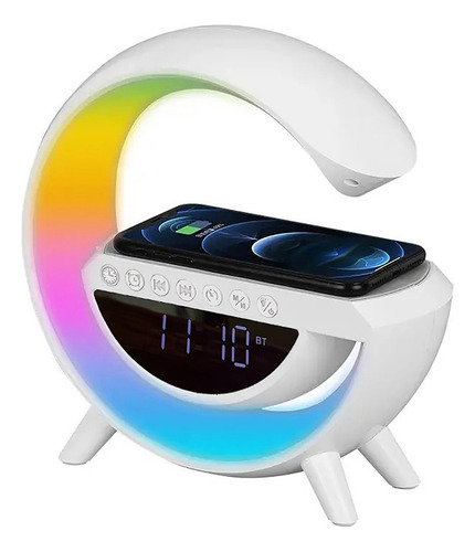 Lámpara De Carga Inalámbrica, Altavoz Bluetooth, Reloj De Mú