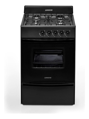 Imagen 2 de 10 de Cocina A Gas Longvie 12231g 56cm Grafito Cajón Parrilla