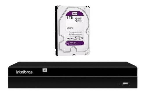 Gravador Nvd 1408 Ip 4k 8 Canais Com Hd 1tb Purple Intelbras