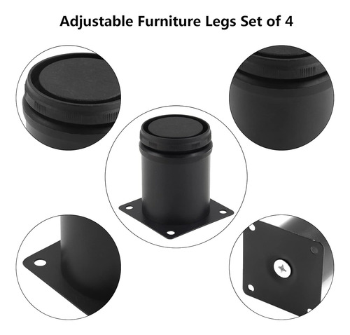 Patas Ajustables 3 De Metal Inoxidable Juego De 4