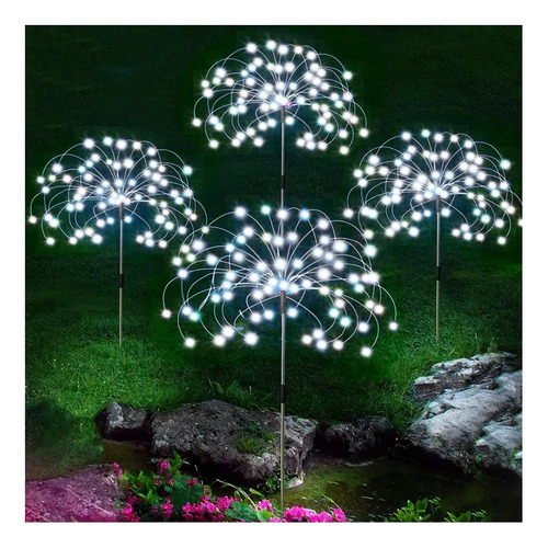 4 Piezas De Luz Solar De Fuegos Artificiales Led Starry Gard