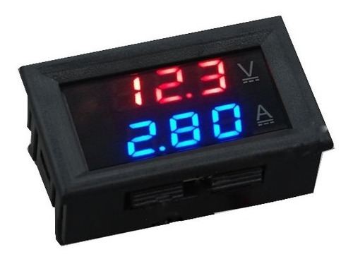 Voltimetro Amperimetro 0-100v Dc 10 A 10a Dual Rojo Azul