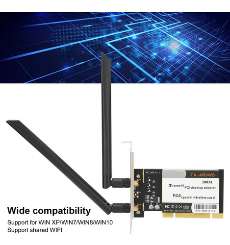 Adaptador De Escritorio Pci 300mbps 802.11b/g/n Wifi Inalámb