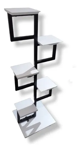Estante Base Plantas Repisa Organizador Matas Acero Madera