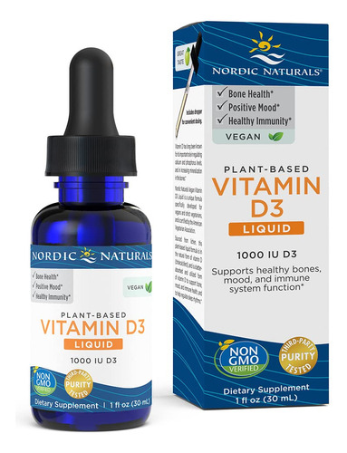 Nordic Naturals Vitamina D3 Lquida A Base De Plantas, 1 Onza