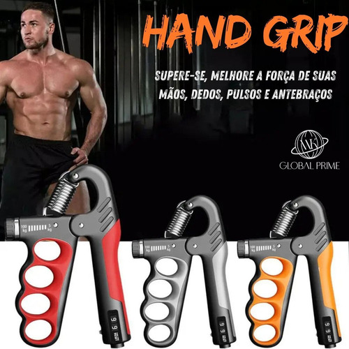 Hand Grip Mãos 5 A 100kg Ajuste Intensidade Treino Aparelho Cor Cinza