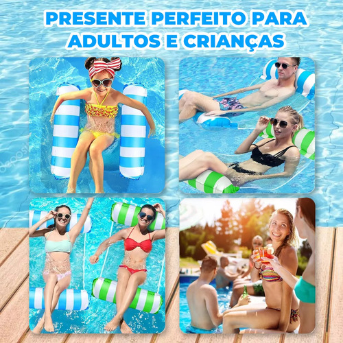 Colchão Inflável Rede Piscina Cama Flutuante Reclinável