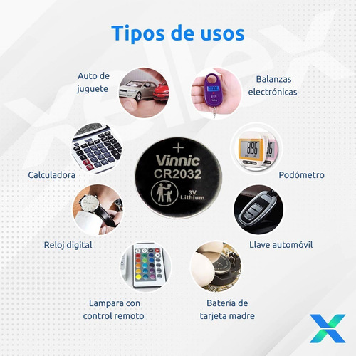5 X Pilas Boton Cr2032 Vinnic 2032 San Martin Caseros