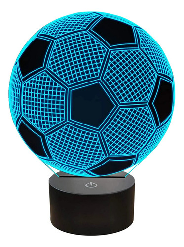 Lámpara Ilusión 3d Balón De Fútbol 7 Colores Led Para Niños