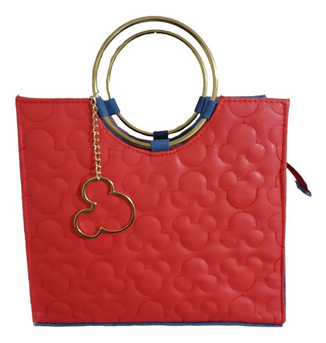 Bolsa De Mano Para Mujer En Rojo, De Mickey Y Minnie Mouse Color Rojo