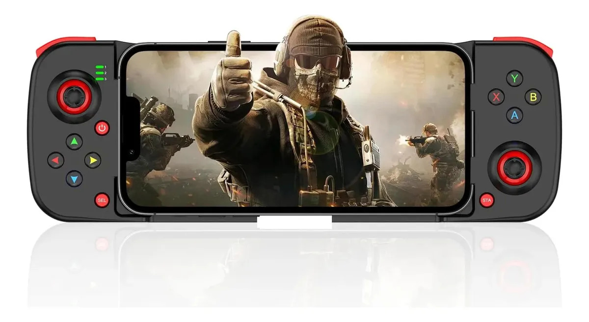Imagen de Kkluv Gamepad Mobile Inalámbrica De Mando Juego Bluetooth Para Ps3 Ps4 Switch Android Ios Celular Control Móvil Joystick,2 Teclas De Programacion