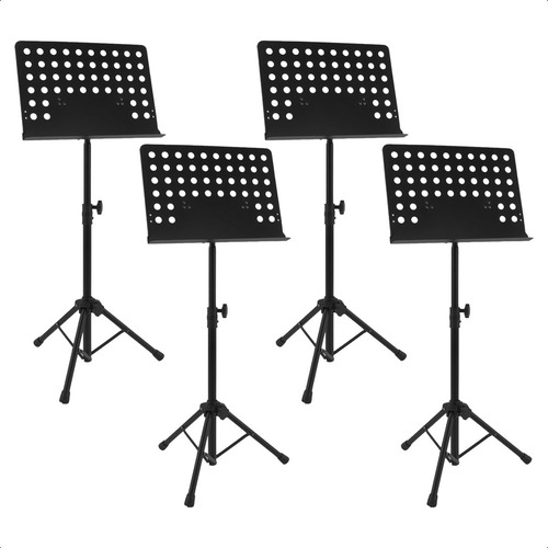 Atril Director Partituras Profesional Plegable Pack X 4 Color Negro
