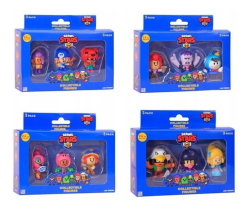 Set X3 Figuras Brawl Stars 4,5cm Articuladas Caffaro 2020