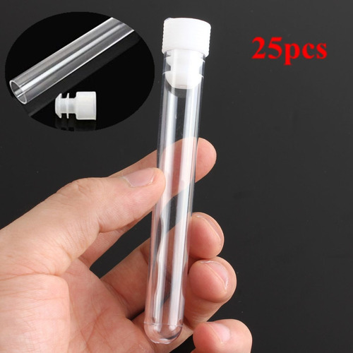 25 Tubos De Ensayo Transparentes De Plástico De 12 Ml, 15 Mm
