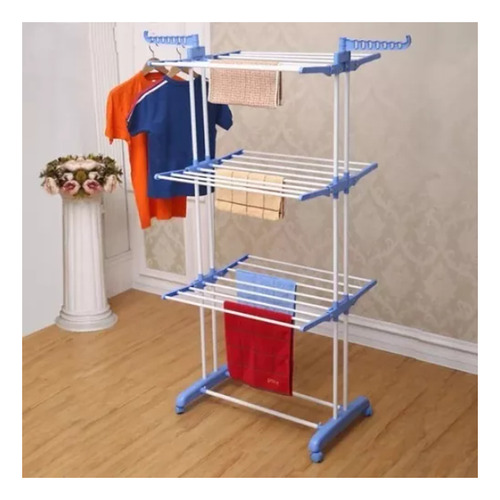 Tendedero De Ropa Colgador Perchero Plegable 3 Niveles