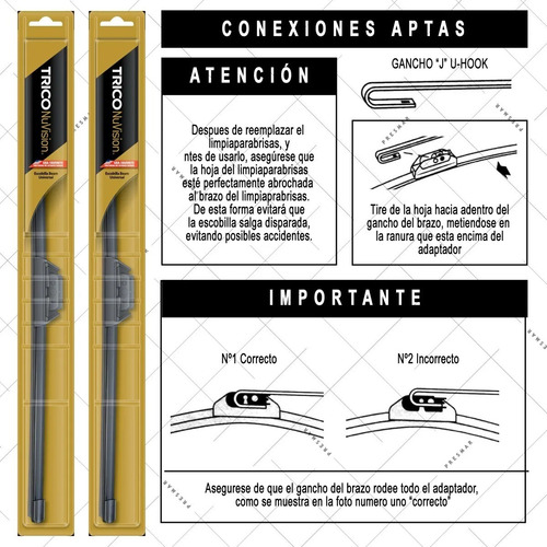 Escobillas Trico Nuvision Flexibles Jeep Cherokee 1997/2007