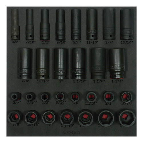 Juego Dados Impacto Cortos Largos Pulgadas Cuadro 1/2 29 Pz