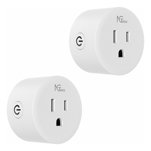 Ngteco Paquete De 2 Contactos Inteligentes Wifi Modelo Ng-p300paq2 / Control Remoto Vía App / Compatible Con Amazon Alexa Y Asistente De Google