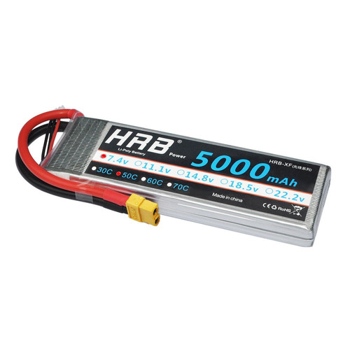 Hrb 2s 7.4v 5000mah 50c 100c Rc Lipo Batería Para El Coche