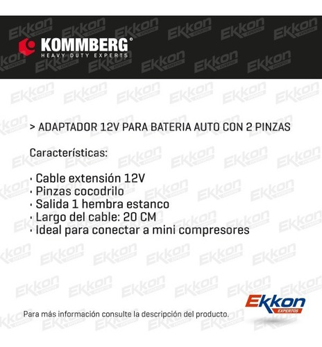 Imagen 2 de 8 de Cable Adaptador 12 V Puente Batería Hembra P/ Mini Compresor