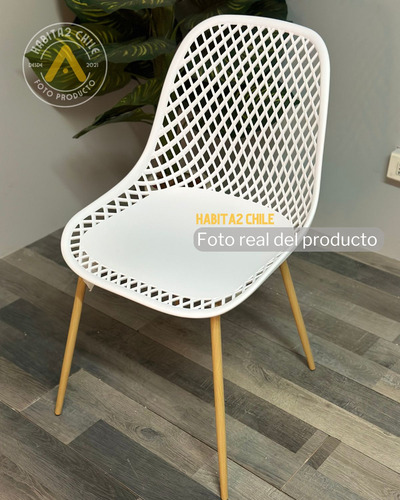 Set 4 Sillas Terraza Cafeteria Metal Polipropileno