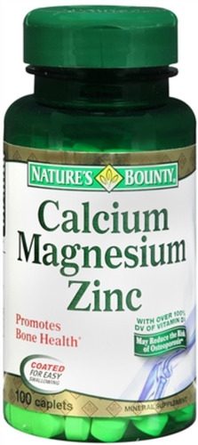 Calcio Magnesio Y Zinc 100 Tabletas (6 Frascos) Nature's