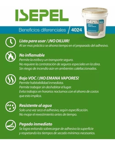 Imagen 3 de 8 de Adhesivo Ecologico 2 Kg 4024 Pegamento Doble Contacto Isepel