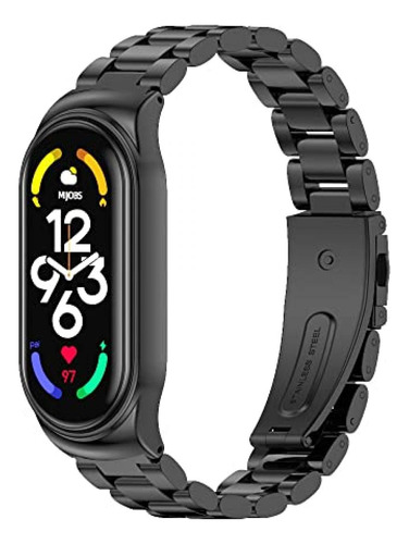 Malla Para Reloj Xiaomi Mi Band 7 Acero Inox Negro