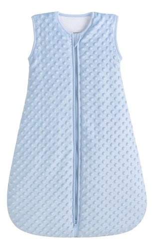 Baby Sleeping Bag Minky Dot Blue Quilted And Double Layered