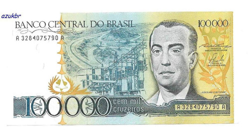 * C176 100000 Cruzeiros 1985 Funaro / Bracher C-176 Fe *